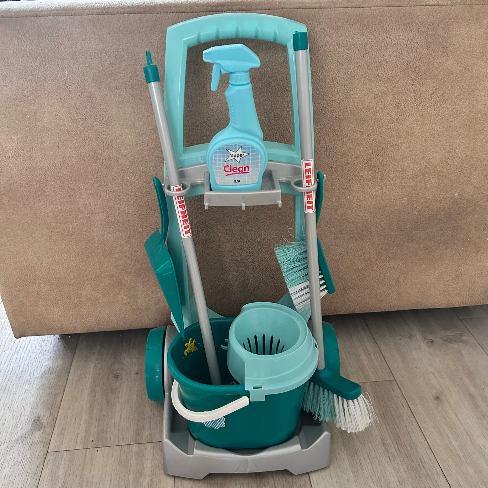 Leifheit kinder schoonmaaktrolley – compleet schoonmaakset met emmer & accessoires